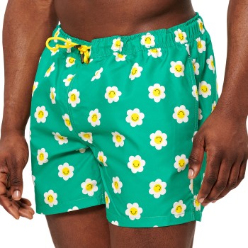 Se Happy socks Badebukser Smiley Daisy Swim Shorts Grøn m. blomst X-Large Herre ved Timarco