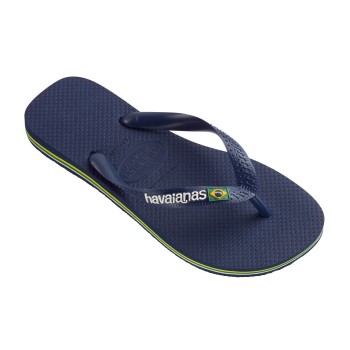 Se Havaianas Brasil Logo Marineblå Str 33/34 ved Timarco