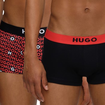 HUGO 2P Brother Trunk Sort/Rød bomuld Medium Herre