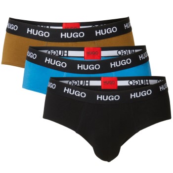 HUGO 3P Triplet Brief Sort/Blå bomuld X-Large Herre