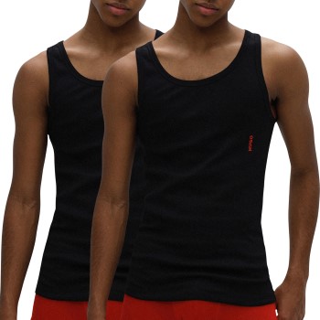 HUGO 2P Twin Tank Top Sort bomuld Medium Herre