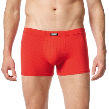 Se Bruno Banani Check Line 2.0 Shorts Rød polyamid Small Herre ved Timarco