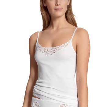 Se Calida Feminin Sense Spaghetti-Top Hvid bomuld Large Dame ved Timarco