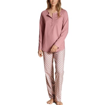 Se Calida Lovely Nights Pyjama Button Tab Rosa Mønster  bomuld Large Dame ved Timarco