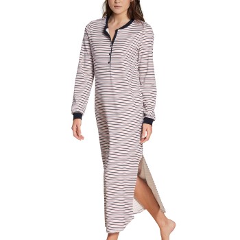 Se Calida Midnight Stripes Nightsdress Blåstribet bomuld Small Dame ved Timarco