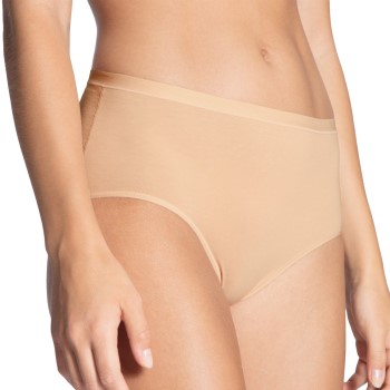 Calida Trusser Natural Comfort Brief Highwaist Beige bomuld Medium Dame