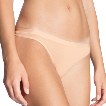 Calida Trusser Natural Comfort Thong Beige bomuld Small Dame