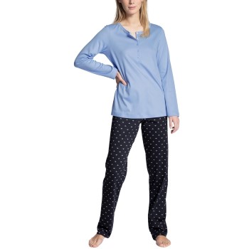 Calida Night Lovers Buttoned Pyjama Blå bomuld X-Small Dame