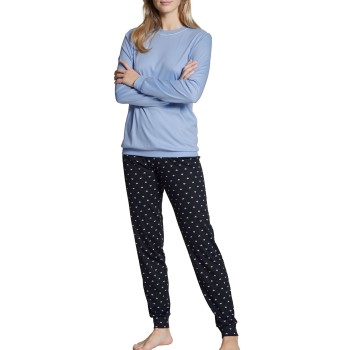 Calida Night Lovers Pyjama With Cuff Blå bomuld Medium Dame