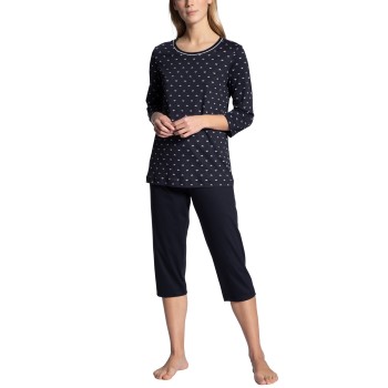 Se Calida Night Lovers Threequarter Pyjama Mørkblå bomuld Medium Dame ved Timarco