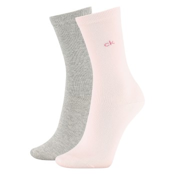 Calvin Klein Legwear Calvin Klein Strømper 2P Annika Flat Knit Sock Rosa/Grå Strl 37/41 Dame