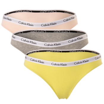 Se Calvin Klein Trusser 3P Carousel Bikinis Rosa/Gul bomuld Medium Dame ved Timarco