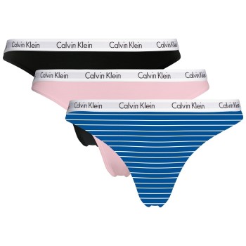 Calvin Klein Trusser 3P Carousel Thongs Rosa/Blå bomuld X-Large Dame