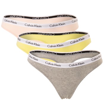 Calvin Klein Trusser 3P Carousel Thongs Rosa/Gul bomuld Medium Dame