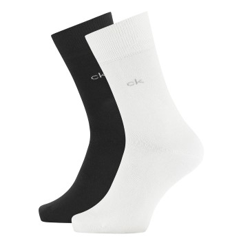 Calvin Klein Legwear Calvin Klein Strømper 2P Carter Casual Flat Knit Sock Sort/Hvid Str 43/46 Herre