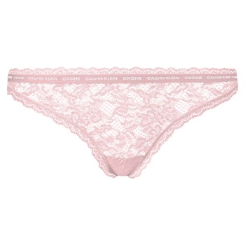 Calvin Klein Trusser CK One Lace Thong Lyserosa nylon Small Dame