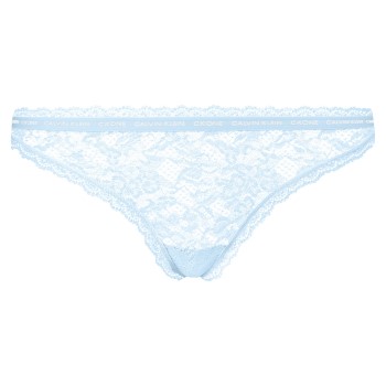 Calvin Klein Trusser CK One Lace Thong Lyseblå nylon Large Dame