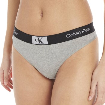 Calvin Klein Trusser CK96 Cotton Thong Lysegrå bomuld Medium Dame