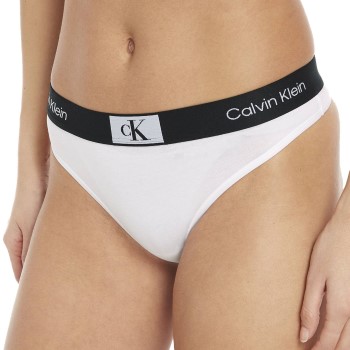 Calvin Klein Trusser CK96 Cotton Thong Hvid bomuld Small Dame