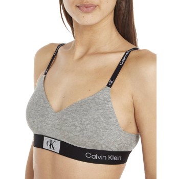 Calvin Klein Bh CK96 String Bralette Lysegrå bomuld Small Dame