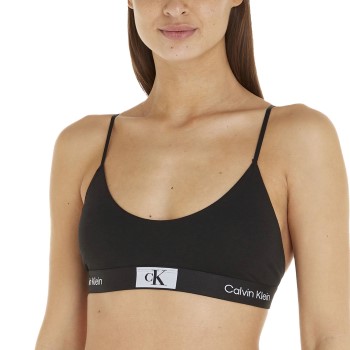 Calvin Klein Bh CK96 Unlined Bralette Sort bomuld X-Large Dame