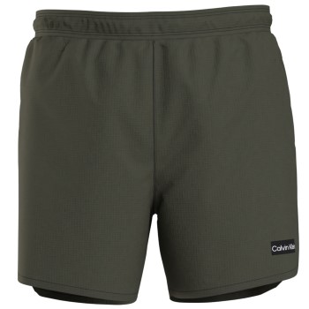 Calvin Klein Badebukser Cool Iconic Texture Swimshorts Mørkgrøn  Small Herre