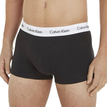 Calvin Klein 3P Cotton Stretch Low Rise Trunks Sort bomuld Medium Herre