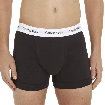 Calvin Klein 3P Cotton Stretch Trunks Sort/Hvid bomuld Large Herre