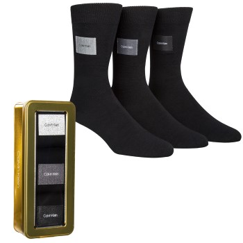 Calvin Klein Legwear Calvin Klein Strømper 3P Forbes Logo Patch Socks Gift Box Sort Str 41/45 Herre