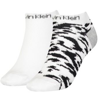 Calvin Klein Legwear Calvin Klein Strømper 2P Libby Leopard Liner Sock Hvid One Size Dame