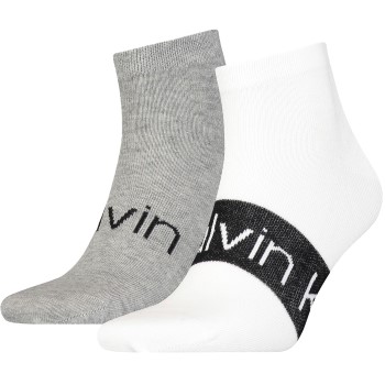 Calvin Klein Legwear Calvin Klein Strømper 2P Logo Ribbon Sneaker Socks Hvid Str 39/42 Herre