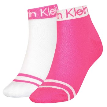 Calvin Klein Legwear Calvin Klein Strømper 2P Logo Welt Quarter Socks Rosa One Size Dame