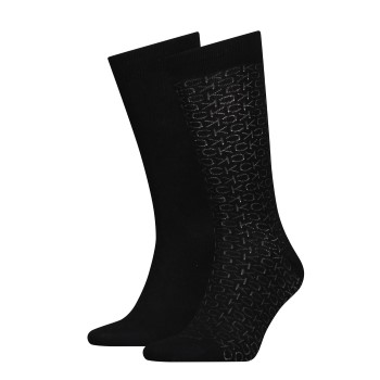 Calvin Klein Legwear Calvin Klein Strømper 2P Mirrored Logo Socks Sort One Size Herre