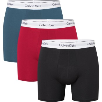 Calvin Klein 3P Modern Cotton Stretch Boxer Brief Rød/Blå bomuld Large Herre