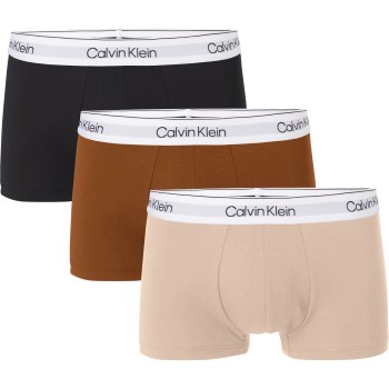 Calvin Klein 3P Modern Cotton Stretch Naturals Trunk Sort/brun bomuld Small Herre