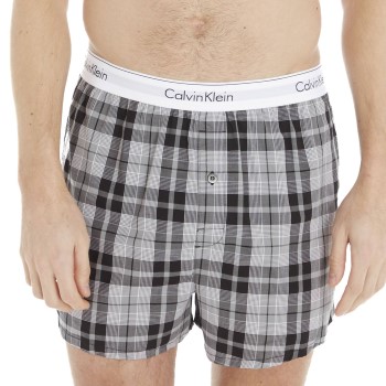 Calvin Klein 2P Modern Cotton Woven Slim Fit Boxer Sort mønstret vævet bomuld Large Herre