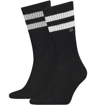 Calvin Klein Legwear Calvin Klein Strømper 2P Stripe Socks Sort Str 39/42 Herre