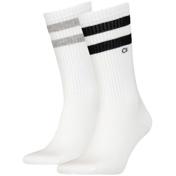 Calvin Klein Legwear Calvin Klein Strømper 2P Stripe Socks Hvid Str 43/46 Herre