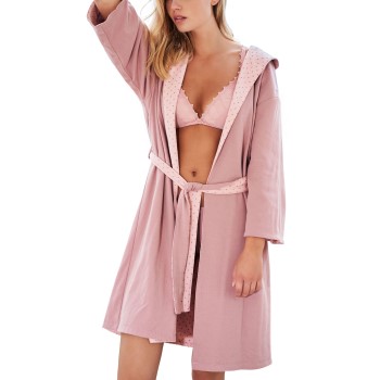 Se Missya Feline Double Sided Robe Rosa bomuld Medium Dame ved Timarco