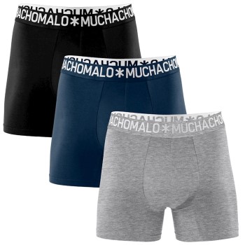 Muchachomalo 3P Cotton Stretch Basic Boxer Grå/Sort bomuld X-Large Herre