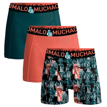 Muchachomalo 3P Cotton Stretch Camera Boxer Grøn Mønster bomuld Large Herre