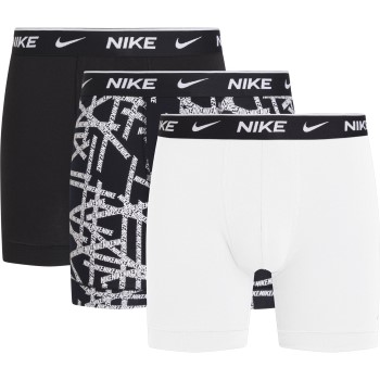 Nike 3P Everyday Cotton Stretch Boxer Brief Sort/Hvid bomuld Medium Herre