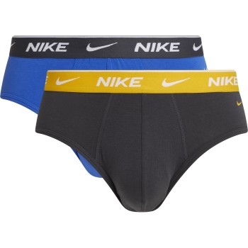 Nike 2P Everyday Cotton Stretch Brief Grå/Gul bomuld X-Large Herre