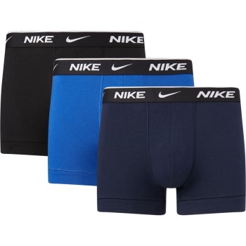 Nike 3P Everyday Essentials Cotton Stretch Trunk Sort/Blå bomuld Small Herre