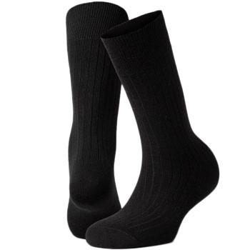 Panos Emporio Strømper 2P Premium Mercerized Wool Rib Socks Sort One Size Herre