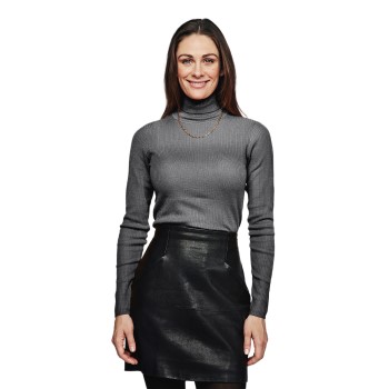 Se Pierre Robert X Jenny Skavlan Wool Turtleneck Mørkgrå  L/XL Dame ved Timarco