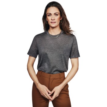 Se Pierre Robert X Jenny Skavlan Wool Wide T-Shirt Mørkgrå  Medium Dame ved Timarco