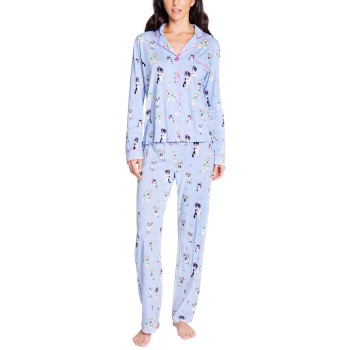 Se PJ Salvage Playful Prints Pyjama Lyseblå X-Small Dame ved Timarco