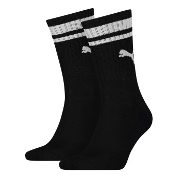 Puma Strømper 2P Crew Heritage Stripe Socks Sort Str 35/38