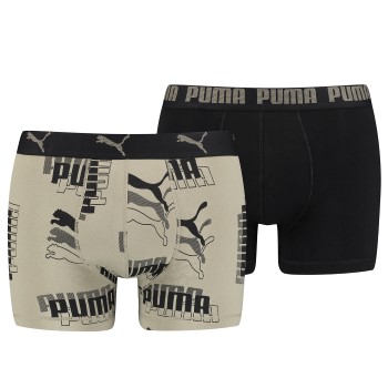 Puma 2P Logo Print Boxer Sand bomuld Large Herre